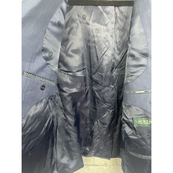 Ralph Lauren LRL 46R Wool Polyester Blue Blazer Suit Jacket 2 Button - Picture 7 of 9